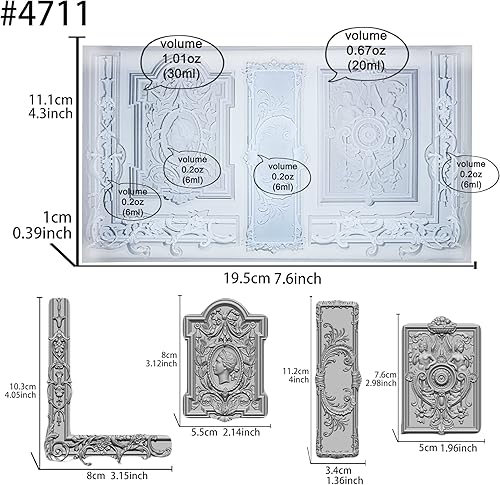 Miniatura 2 de Molde de arte para plastia, marco y placa de arcilla seca al aire de Polyclay