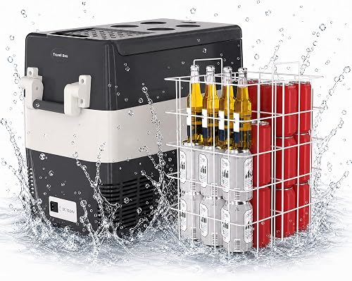 Garvee 12V Portable Car Refrigerator, 52QT Portable Freezer for Camping | with -4℉ to 50℉ Adjustable Temperature, 12/24V DC & 110-240V AC Compressor Fridge, Fast Cooling for Travel, Truck