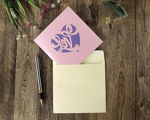 Miniatura 9 de Tarjeta desplegable 3D de ostras, tarjeta desplegable de amor, hecha a mano, tarjeta desplegable con texto en inglés "I Love You", tarjetas 3D para