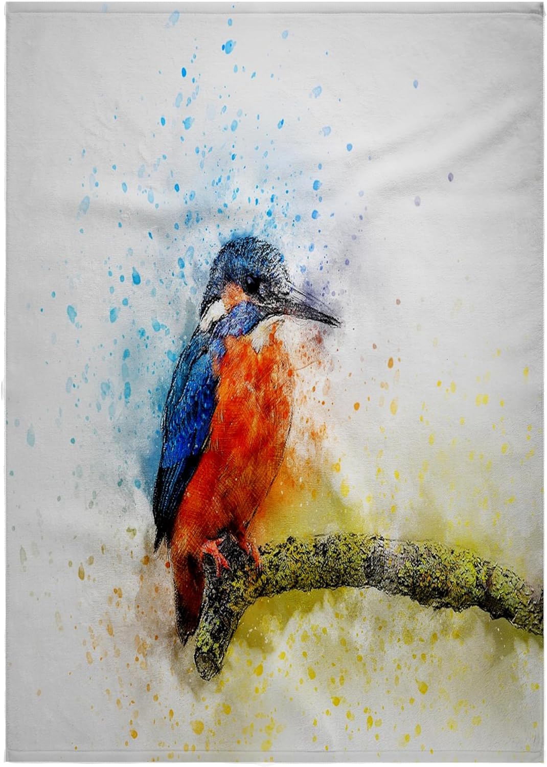 3dRose Image of Little Blue and Orange Watercolored Bird 22x30 Bath Hand Pool Towel