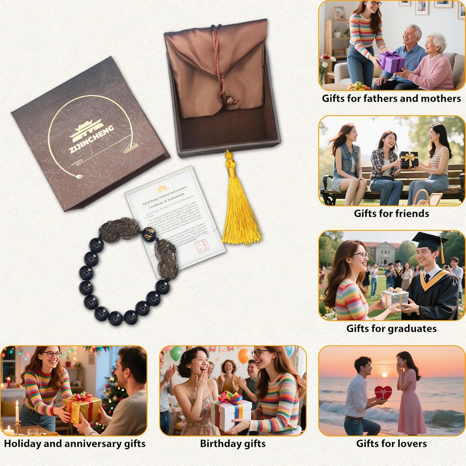 Feng Shui Pixiu Black Obsidian for Men Women – Good Luck, Wealth, Abundance & Energy Protection, Fengshui Jewelry for Money, Gift for Luck and Success - Image 4