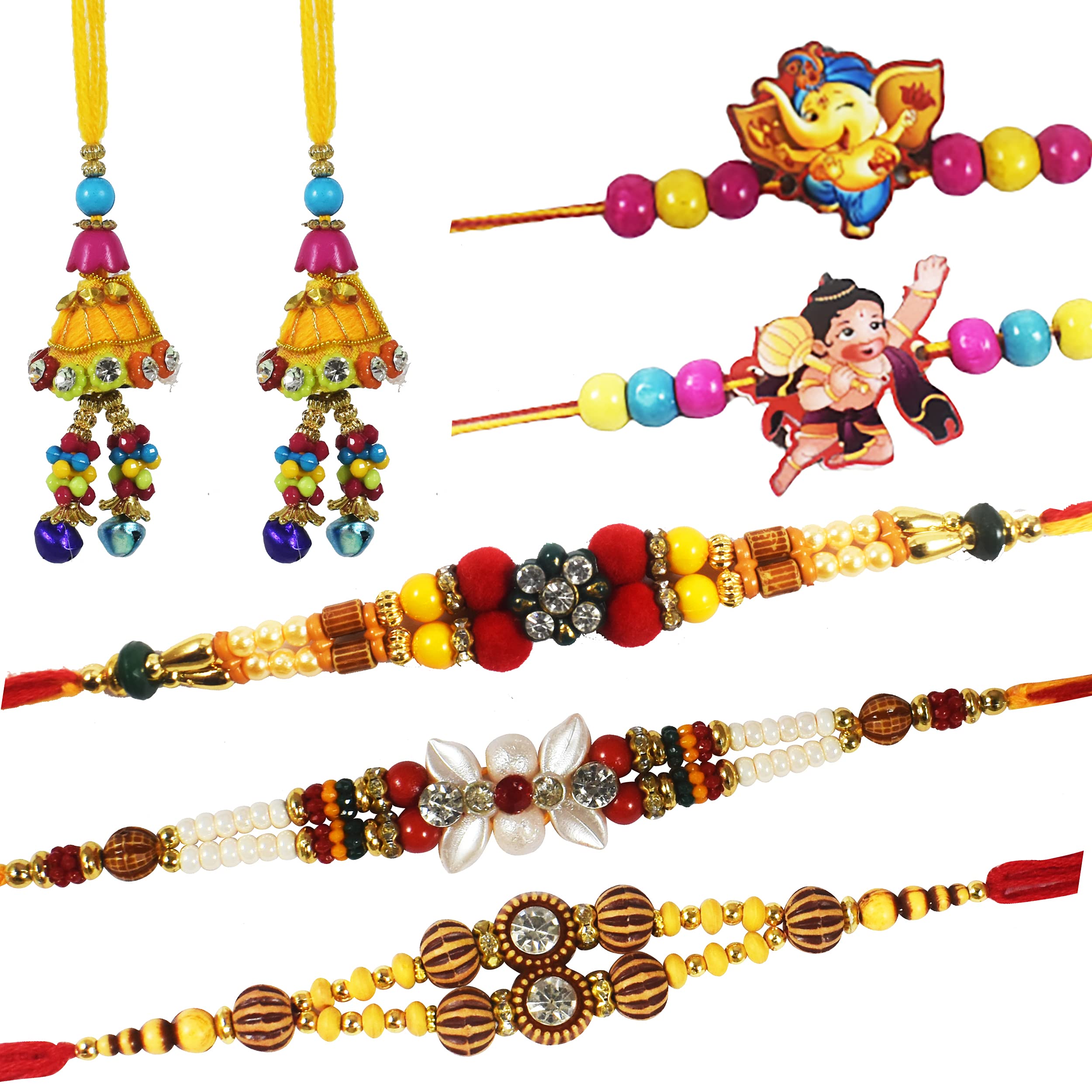 Forty Wings 3 Pcs Resham Thread Brother Bhaiya Bhai Rakhi With 2 Pcs Bhabhi Bangle Lumba And 2 Kids Rakhi For Rakshabandhan Family Rakhi Combo Set (B0B5714ZL9) Amazon Price History, Amazon Price Tracker
