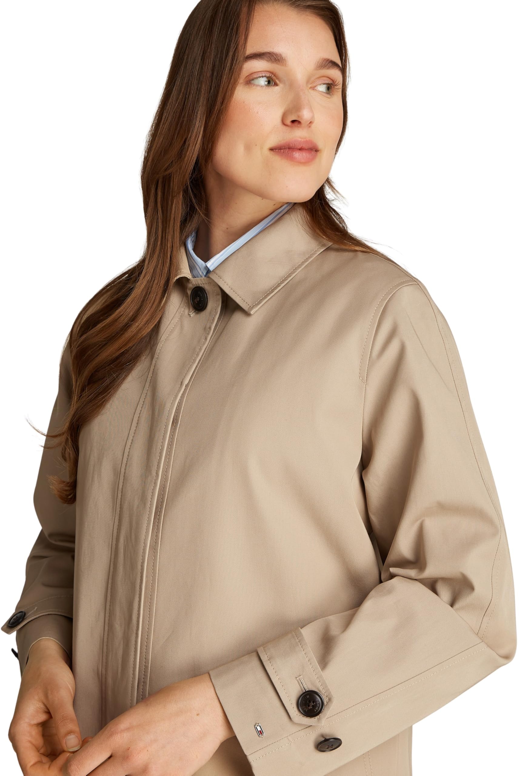Tommy Hilfiger Donna Trench 2 in 1 Detachable Chiusura con Bottoni