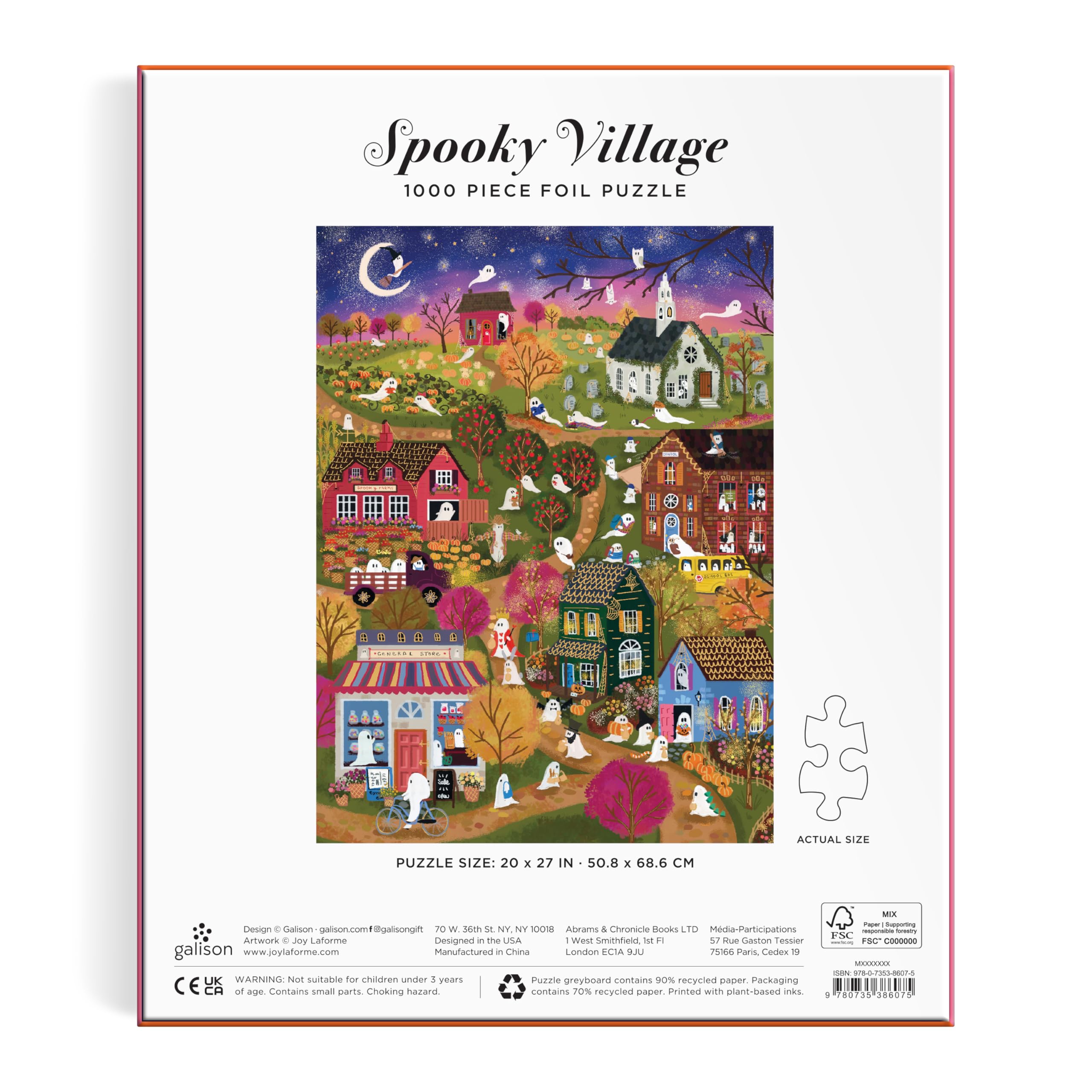 Amazon.com: Galison Spooky Village – 1000 Piece Foil Joy Laforme