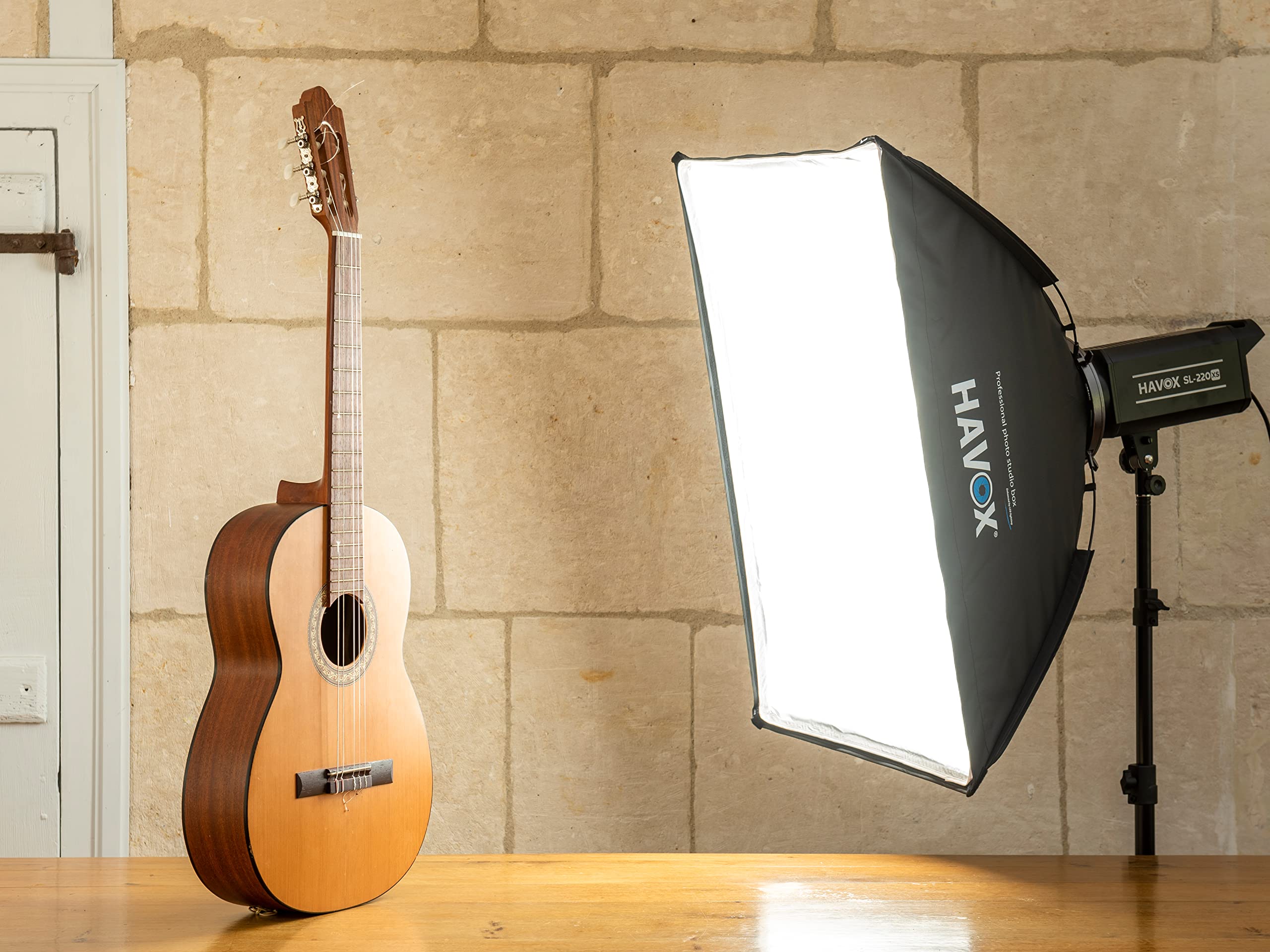 HAVOX - SL-220XS - Softbox Luce continua 220 W Photo Video 5600 K - CRI97+ / TLCI97+ / Fissaggio Bowens - Illuminazione studio fotografico professionale con display digitale
