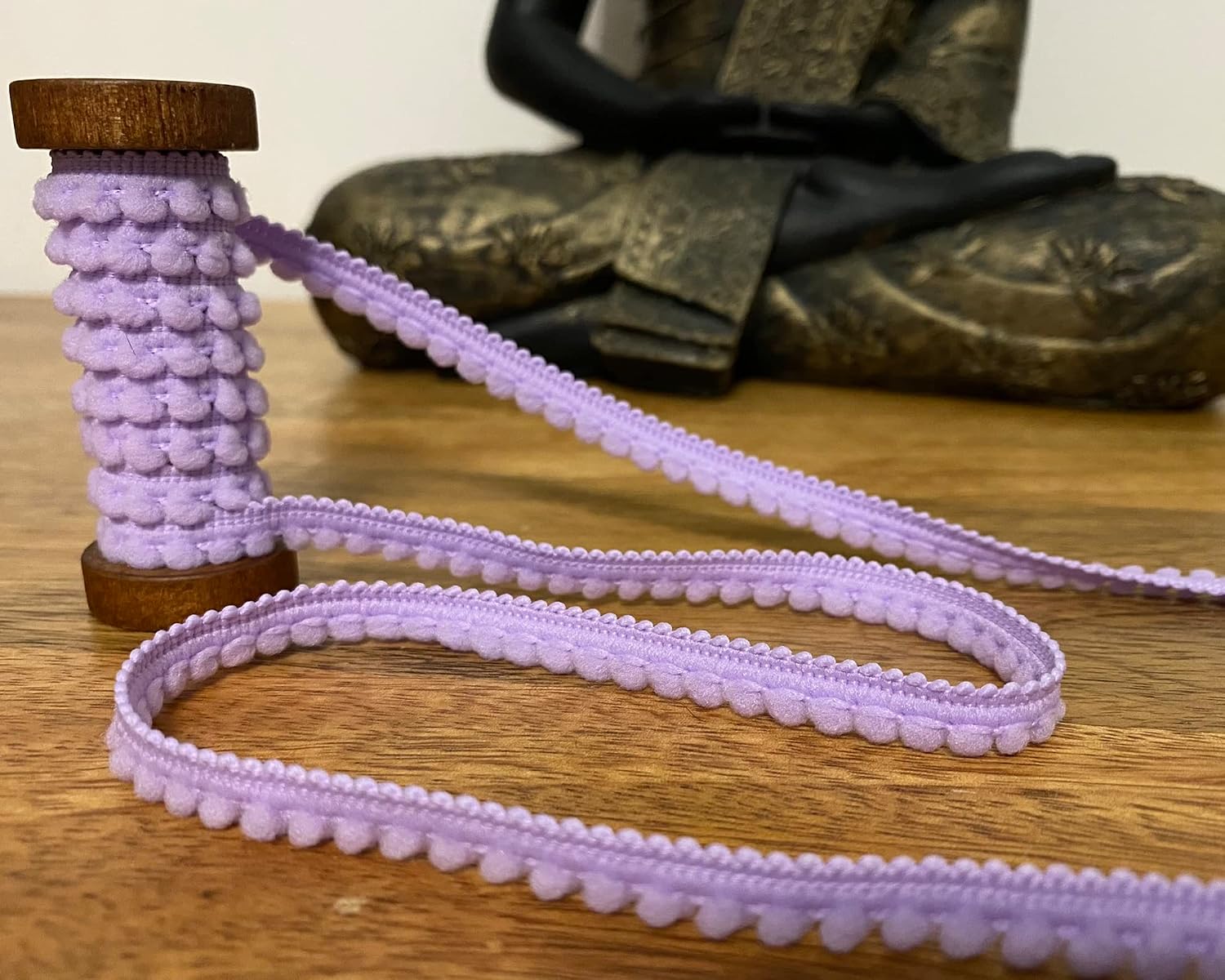 Mini Pom pom Bobble Trim Fringe Pompom Trimming - 5mm Size - 23 Colours (Sold by The metre) #E Lilac