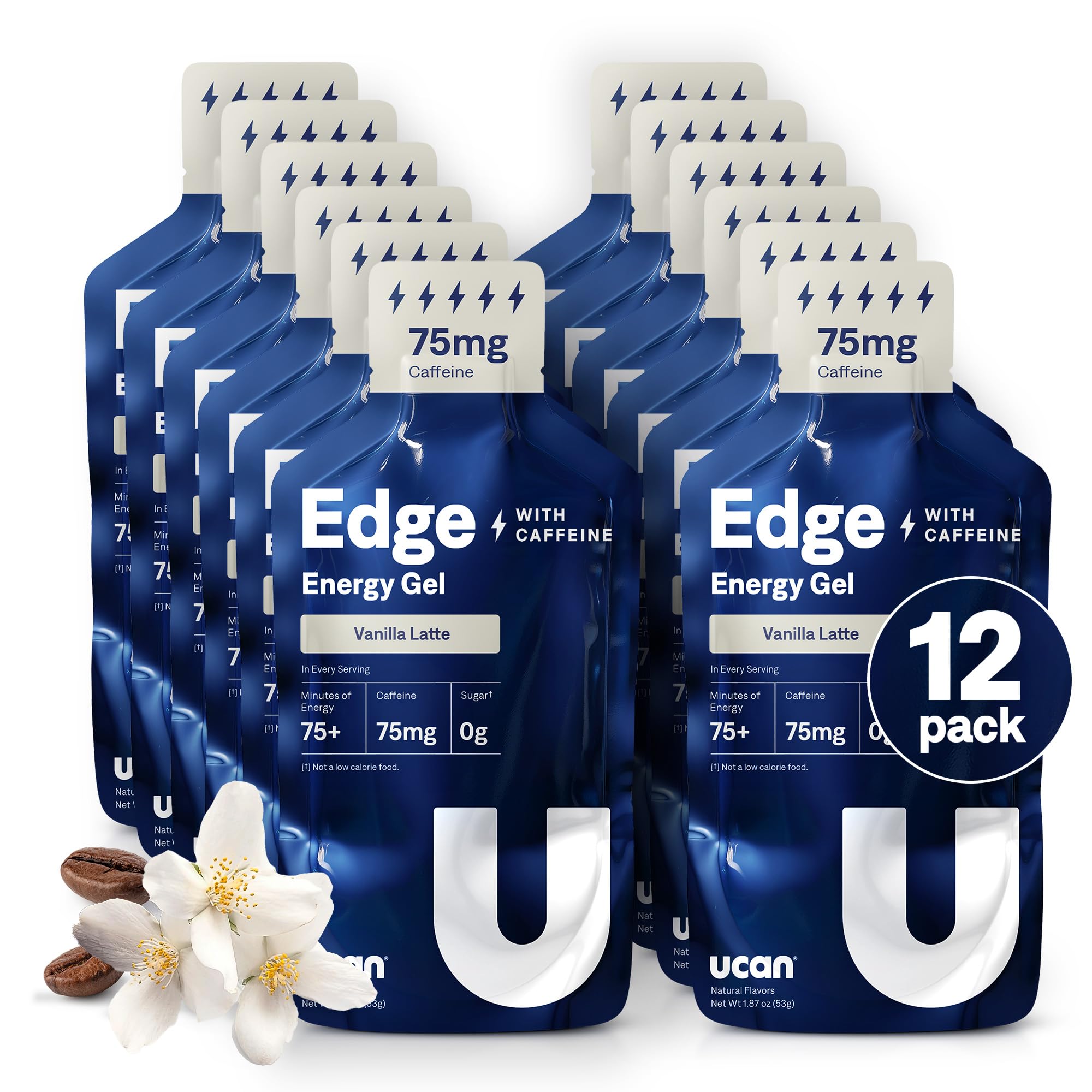 Amazon.com: UCAN Edge Energy Gel Shots, Vanilla Latte + Caffeine