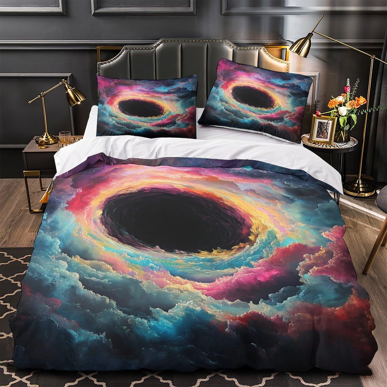 Housse de couette anti-tache adieu les corvées de repassage lit king size 3d