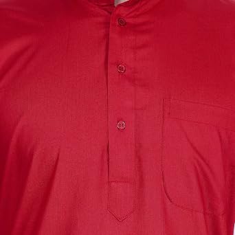 Maple Clothing Men's Cotton Long Kurta Solid Color Indian Traditional Clothes