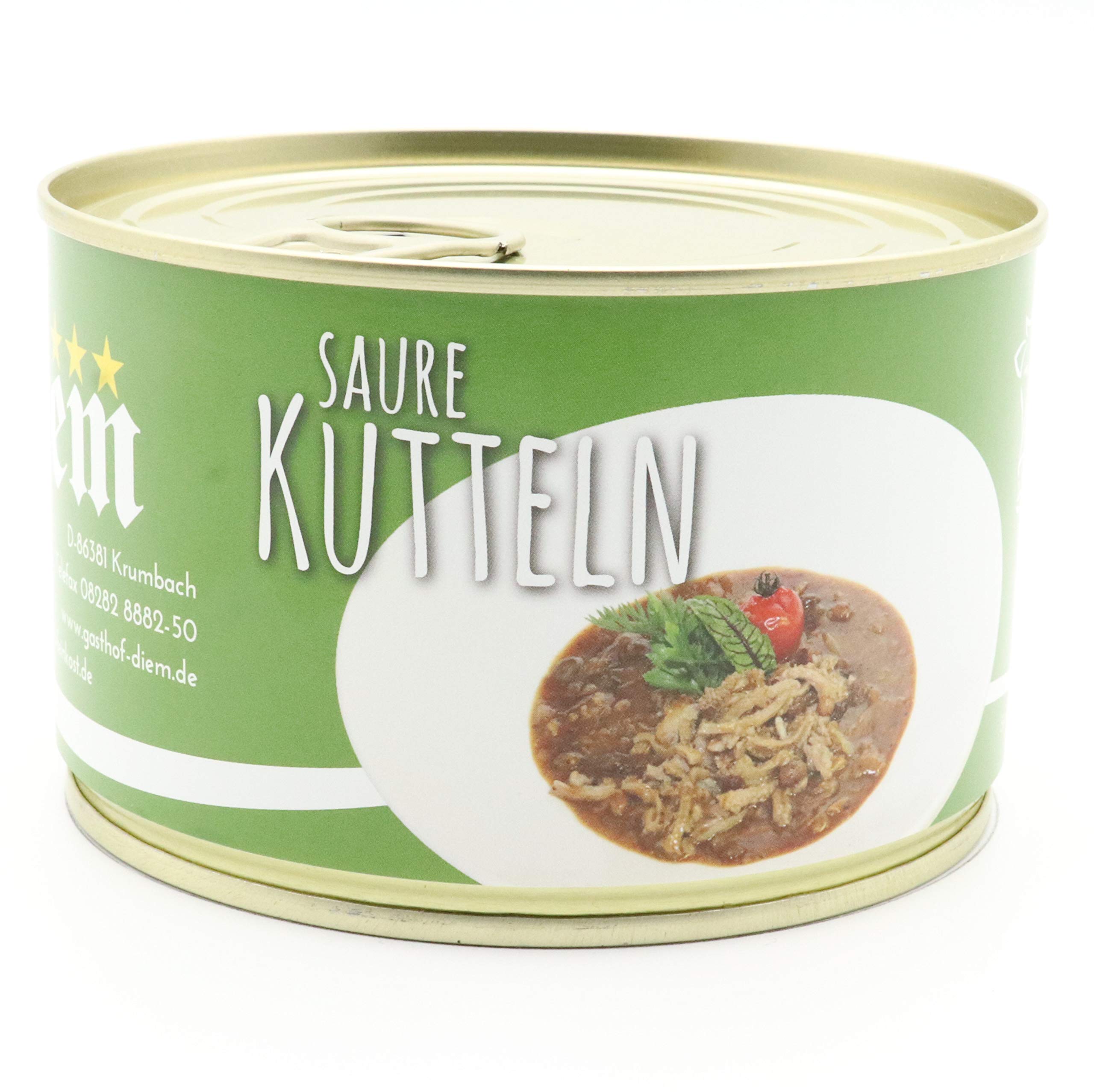 Diem Innereien Paket (Kalb & Schwein) (2 x Saure Nieren vom Schwein / Landschwein, 2 x Saure Kutteln vom Kalb / Milchkalb, 2 x Saure Lunge vom Kalb / Saures Lüngerl ) 6 x 400g Konserve