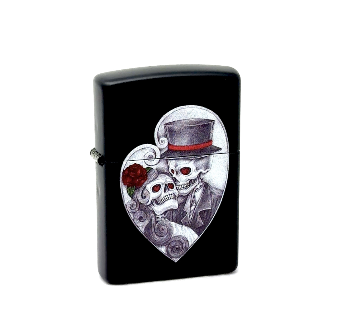 Amazon.com: Zippo Lighter- Heart Skull Couple Black Matte