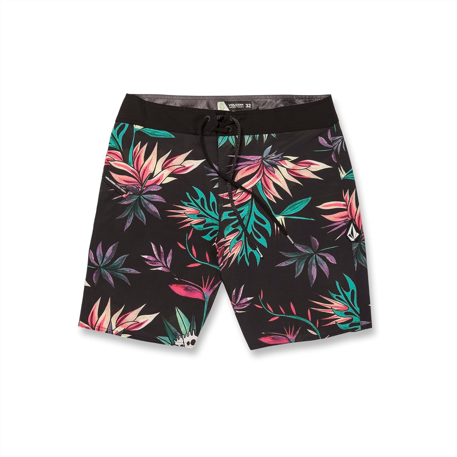 Volcom Men's Entertainment Pepper Mod Tech Boardshort Trunks Black