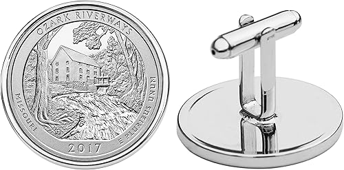 Miniatura 2 de US 2017 Missouri Ozark National Scenic Riverways Quarter BU Uncirculated Coins Cufflinks NEW