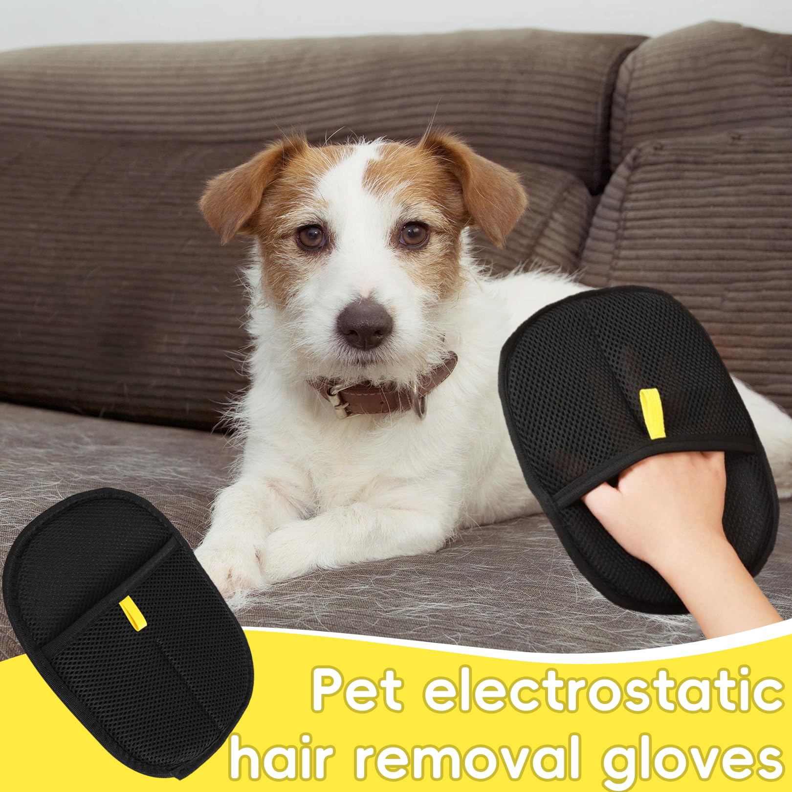 2 Pièces Gant Anti Poils Animaux,Brosse Poil Chat Gants Pet,Brosse Anti Poils Animaux Compagnie,Ramasse poils animaux Toilettage,gant Animal Ramasse Poil