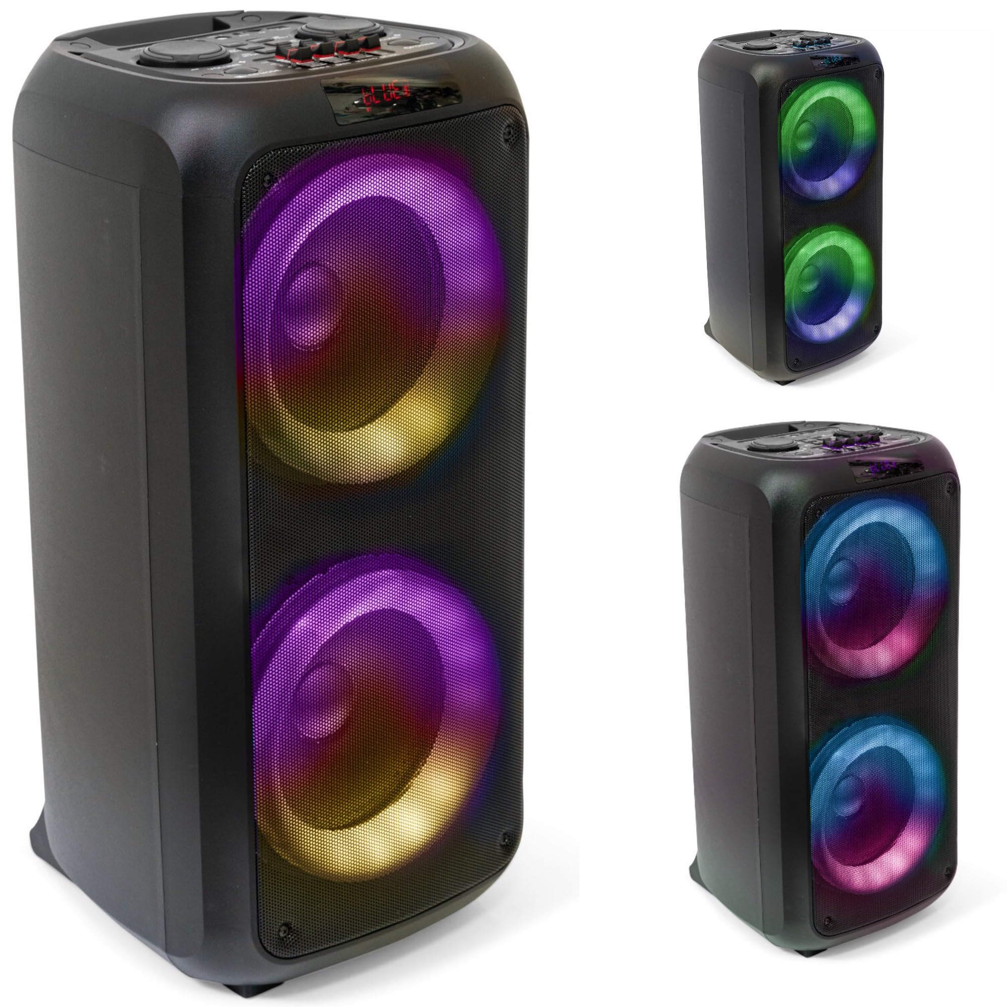 Ibiza - Pack Karaoké Enceinte VENUS600 Bluetooth TWS 600W sur Batterie USB AUX SD TWS - Effet Lumière Astro Cadeau Anniversaire Enfant Musique Boum