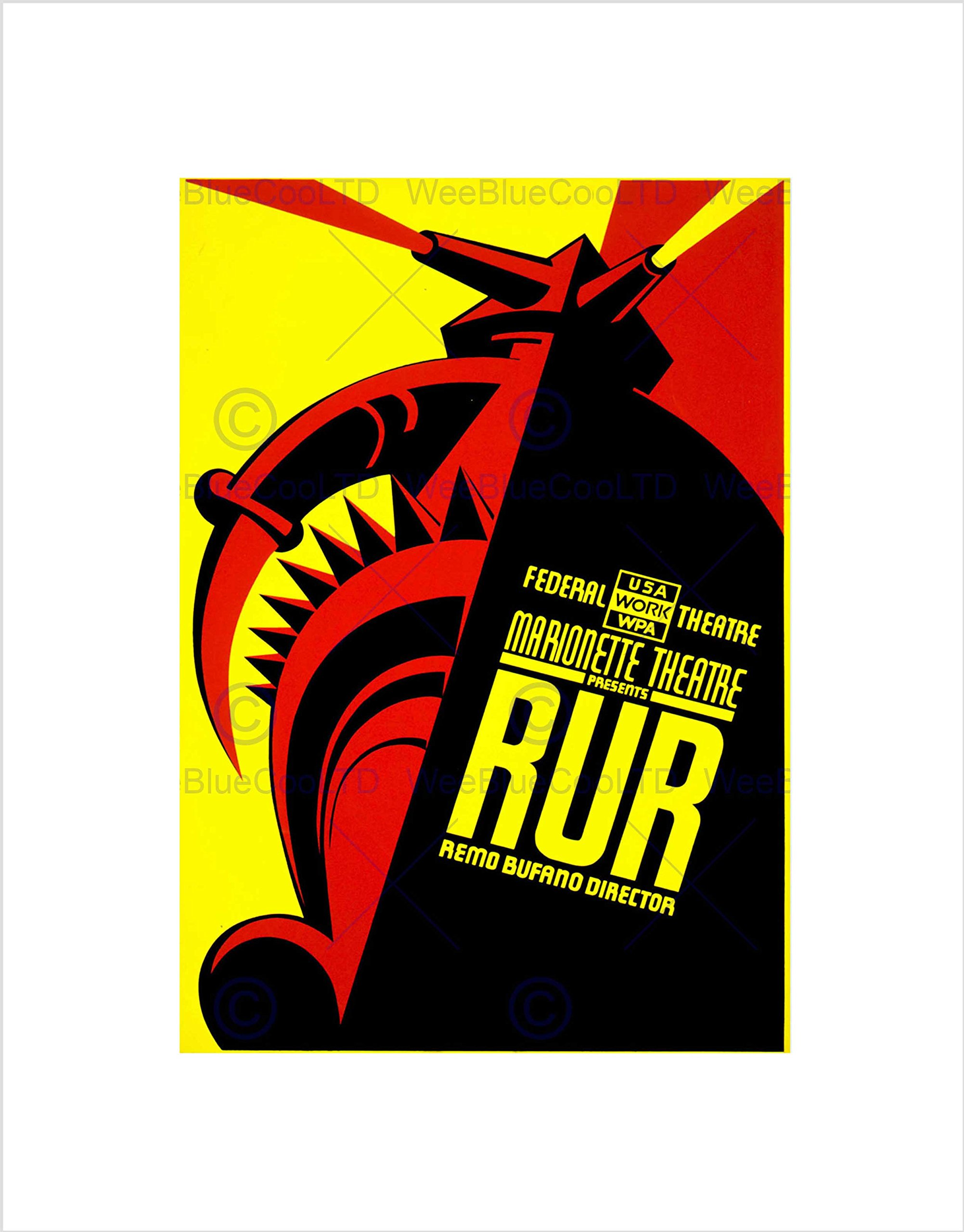 Buy THEATRE STAGE PLAY RUR CZECH SCI FI ROBOT ART