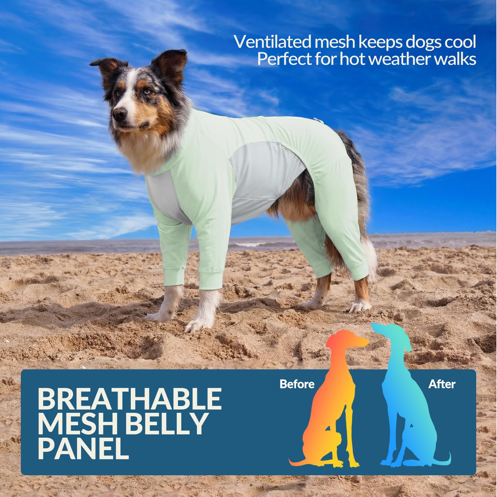 ROZKITCH Camicie rinfrescanti estive per cani 2 in 1, protezione solare, in rete ad asciugatura rapida, traspirante, grande maglietta con protezione UV, ad asciugatura rapida, per rinfrescarsi