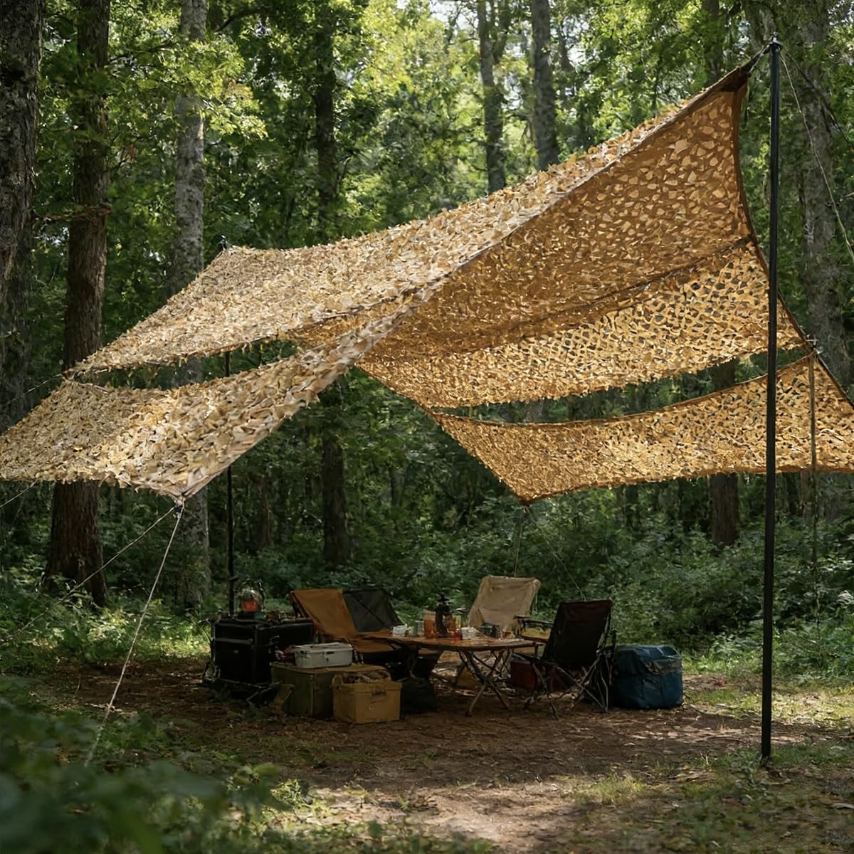 Tarnnetz Bundeswehr Sand Sonnenschutz Netz 3x8 2x6m 4x4m 4x15m 5x20m 6x25m 15x30m, Camouflage Net Terrasse Dekoration Tarnung Netz, Tarnnetz für Jagd Camping Sichtschutz Garten