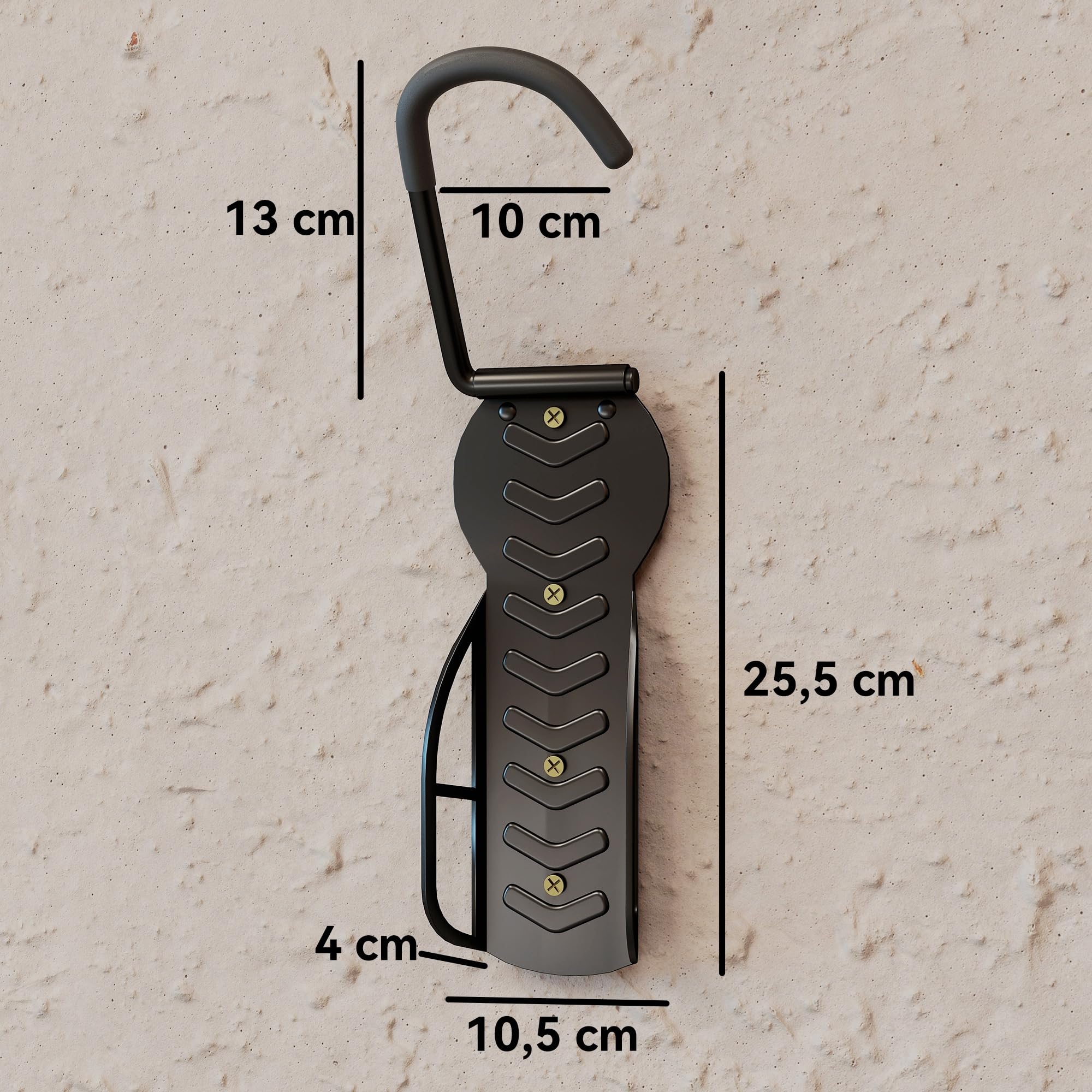 SPORTNOW Soportes de Pared para Bicicletas de 4 Piezas, Gancho para Colgar Bicicleta Plegable hasta 30 kg, Portabicicletas de Almacenamiento Vertical con Tornillos, para Casa, Garaje y Sótano, Negro