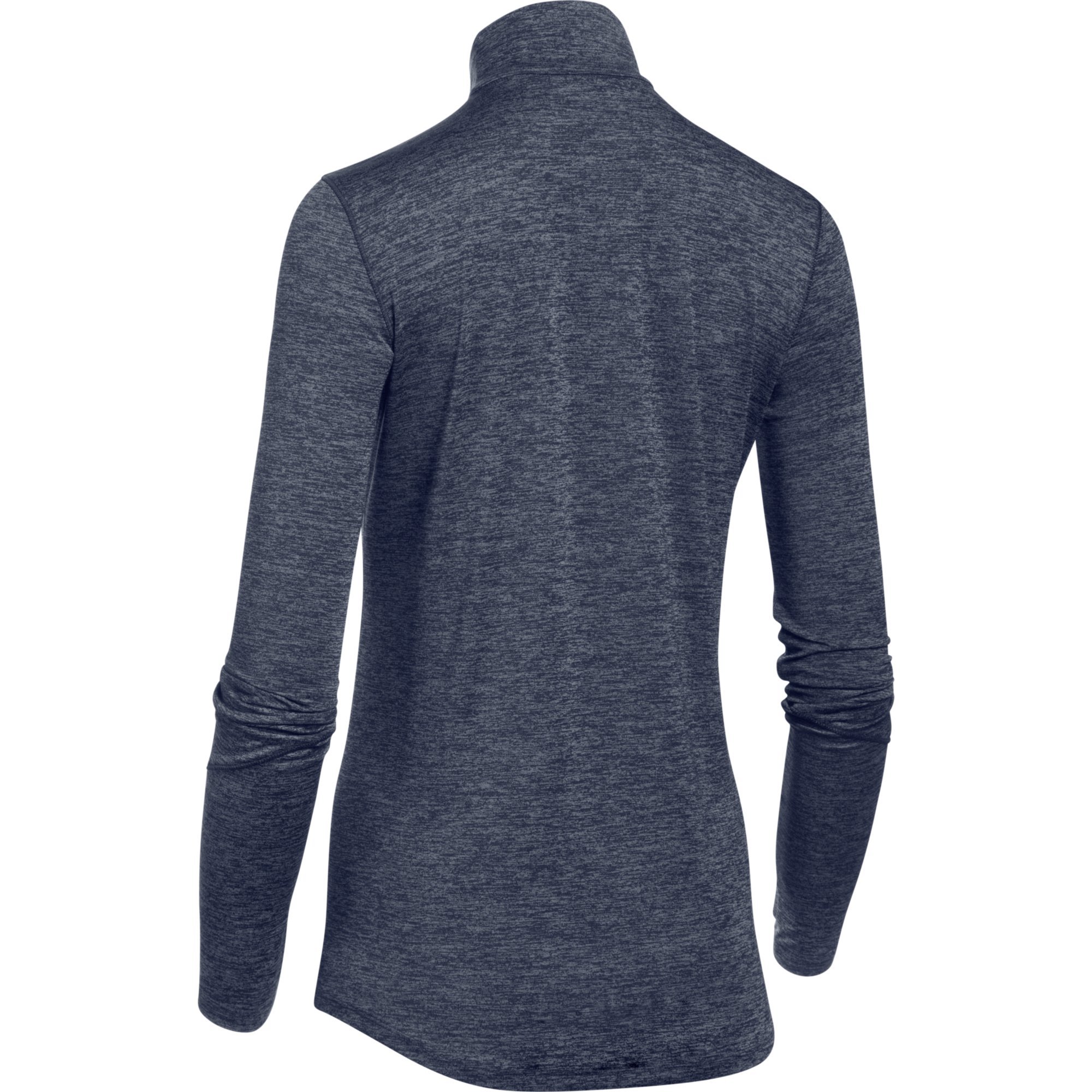 Under Armour Tech koszulka damska z krótkim rękawem V - Twist, wykonana z 4-kierunkowego stretchu, ultralekka i oddychająca odzież do biegania dla kobiet, Granatowy (Midnight Navy-Metallic Silver, XS