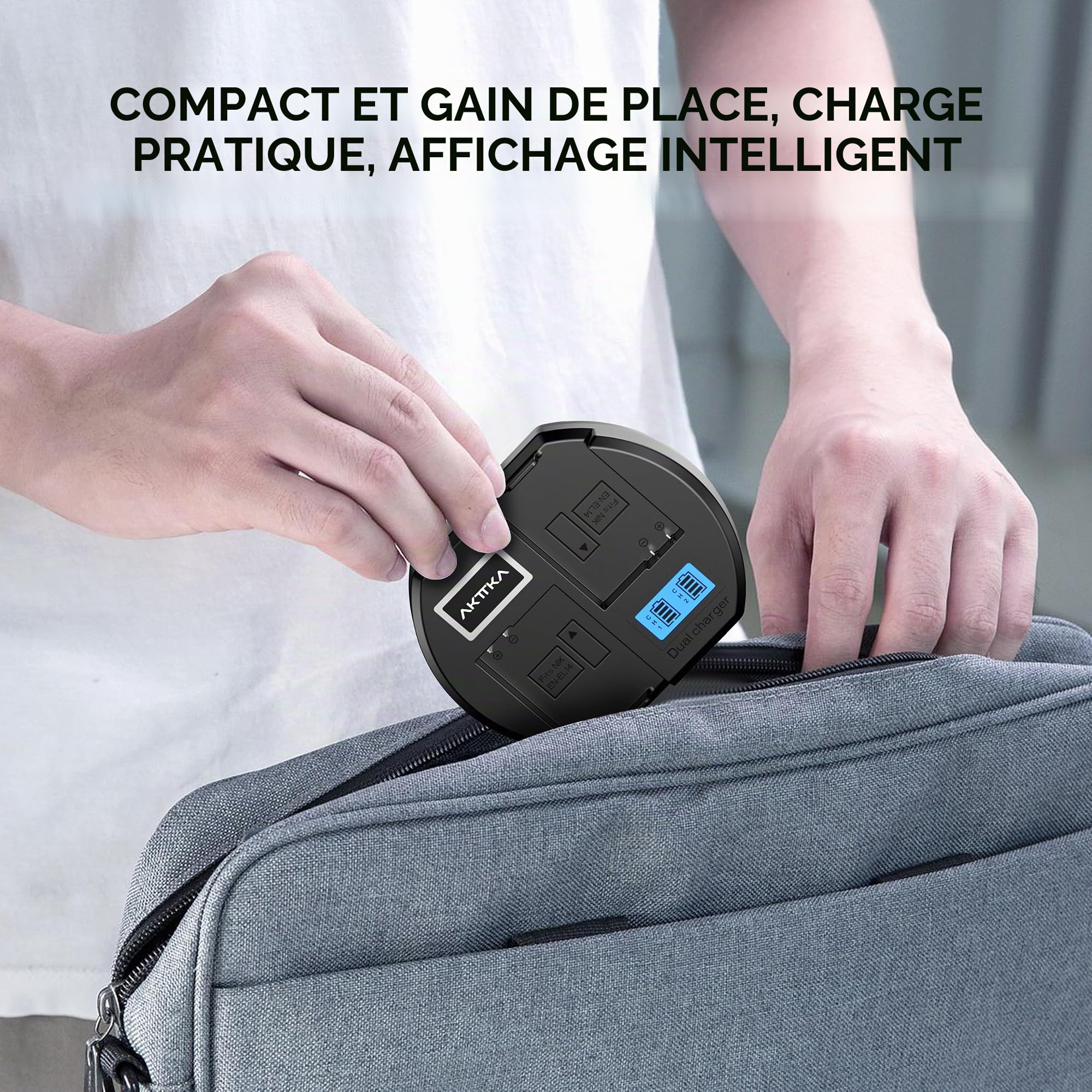 Batterie EN-EL14/EL14a (Lot de 2) & Chargeur Double USB – 1680mAh Haute Capacité pour Nikon D3100/D3200/D3300/D3400/D3500, Coolpix P7000/P7100/P7700/P7800 et Plus