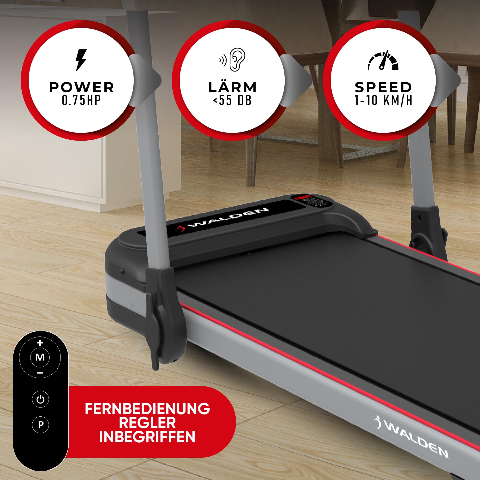 Elektrisches Laufband für den Heimgebrauch, klappbar, 1-2,5 PS, 12 voreingestellte Programme, LCD-Display, 1-10 km/h