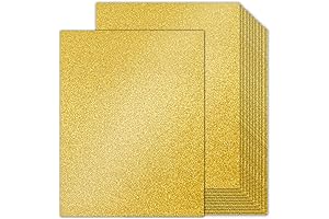 Goefun Premium Double-Sided Gold Glitter Cardstock 8.5 x 11 for Premium Crafts and Designs