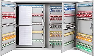 Durabox 400 Position Steel Key Cabinet - Organize and Secure Key Storage Lock Box with Numbered Hooks and Tags for Valets, Hotel, Office, Car Dealerships and More (K400) (Light Grey)