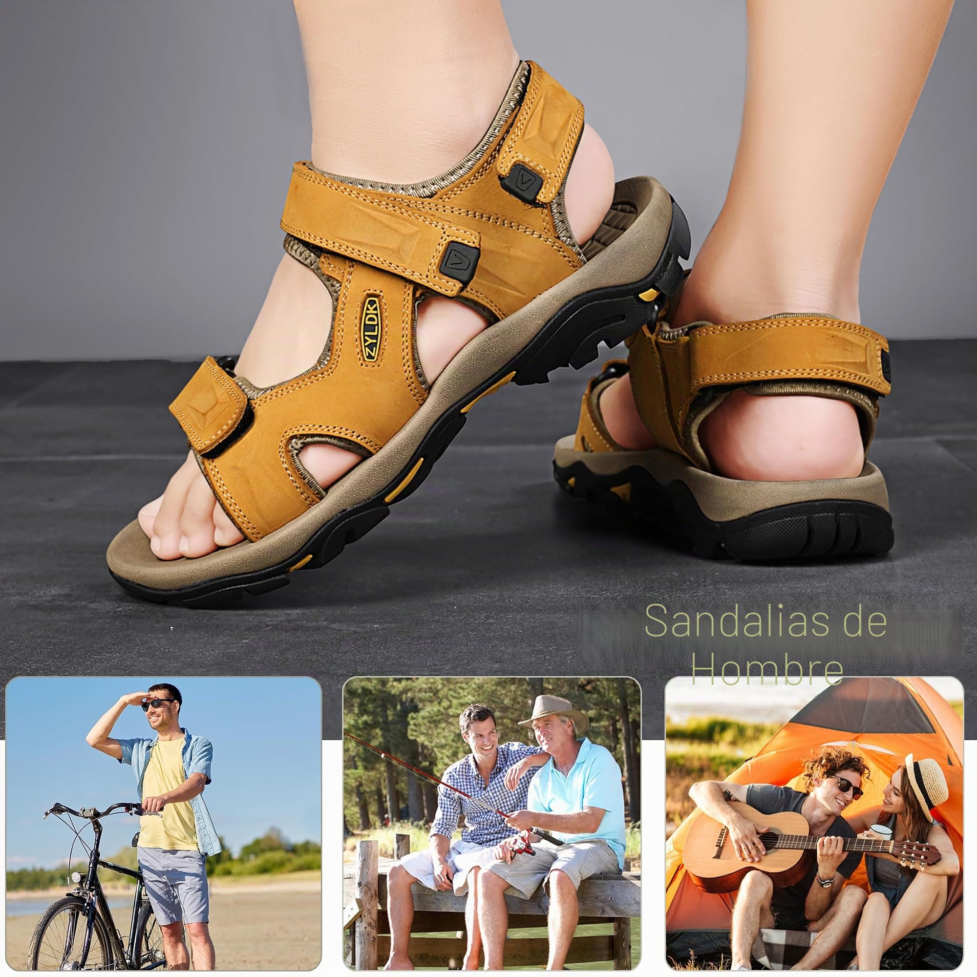 Sandalias de Senderismo para Hombres Verano Exterior Deportivas Zapatos de Montaña Sandalias de Playa Antideslizante Trekking