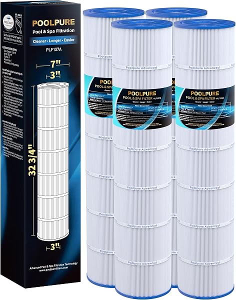 POOLPURE PLF137A Pool Filter Replaces PA137, Unicel C-7490, Filbur FC-1297,FC-6455, Hayward CX1380-RE, C-5500, C5520, SD