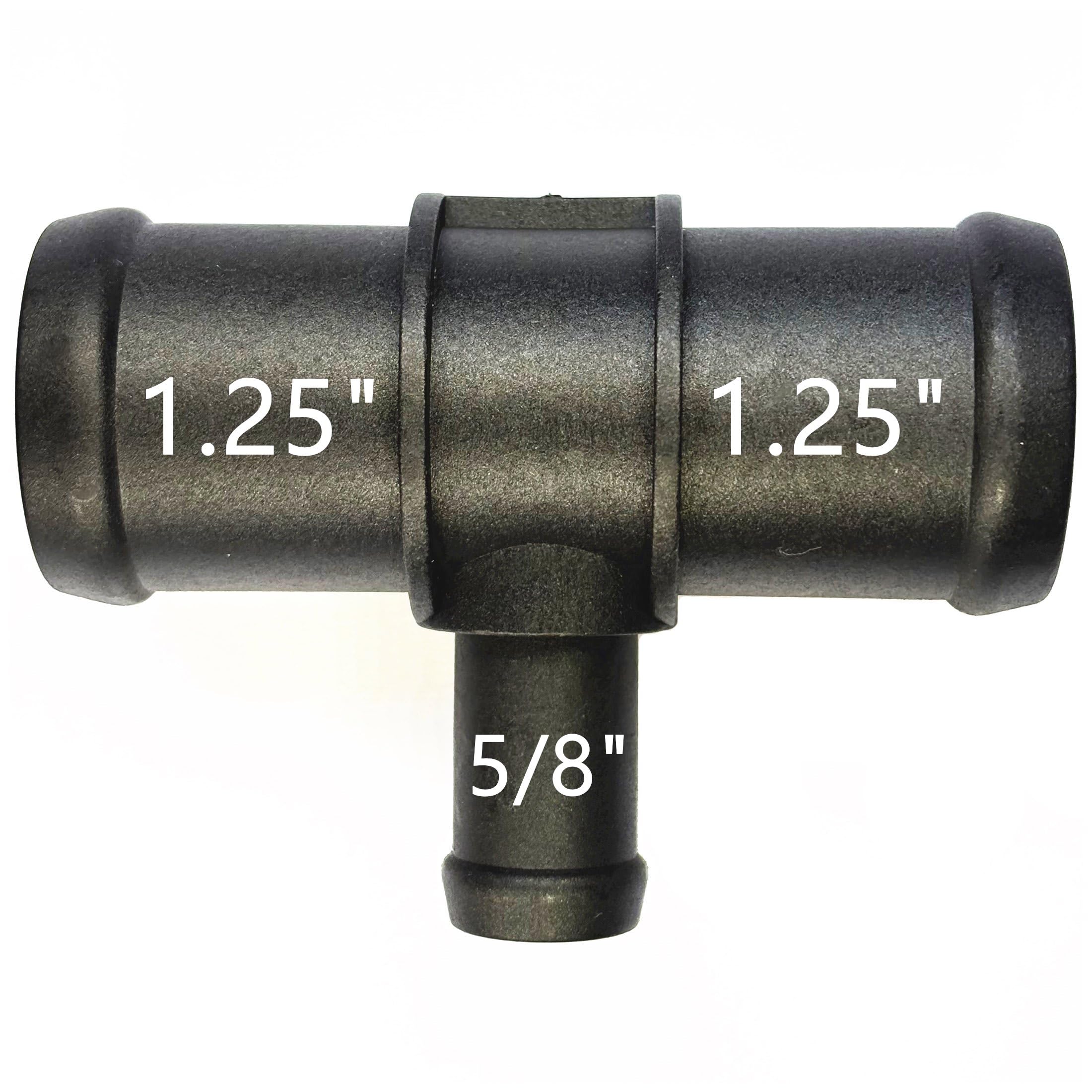 1.25" x 1.25" x 5/8",Radiator Coolant Hose 3 Way Connector,Heater T-Joint Diverter,Water Pipe Splitter Repair Kit for Chevrolet,Ford,F-150,Ram,GMC,