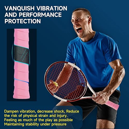 Miniatura 2 de Cinta de agarre para raqueta de tenis, precortada para raqueta de tenis que se mantiene seca y absorbe el sudor con comodidad aterciopelada para