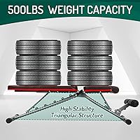 Vista 8 de Banco de pesas ajustable Bancos de entrenamiento plegables para gimnasio en casa - Banco de prensa de banco inclinado con guantes de levantamiento