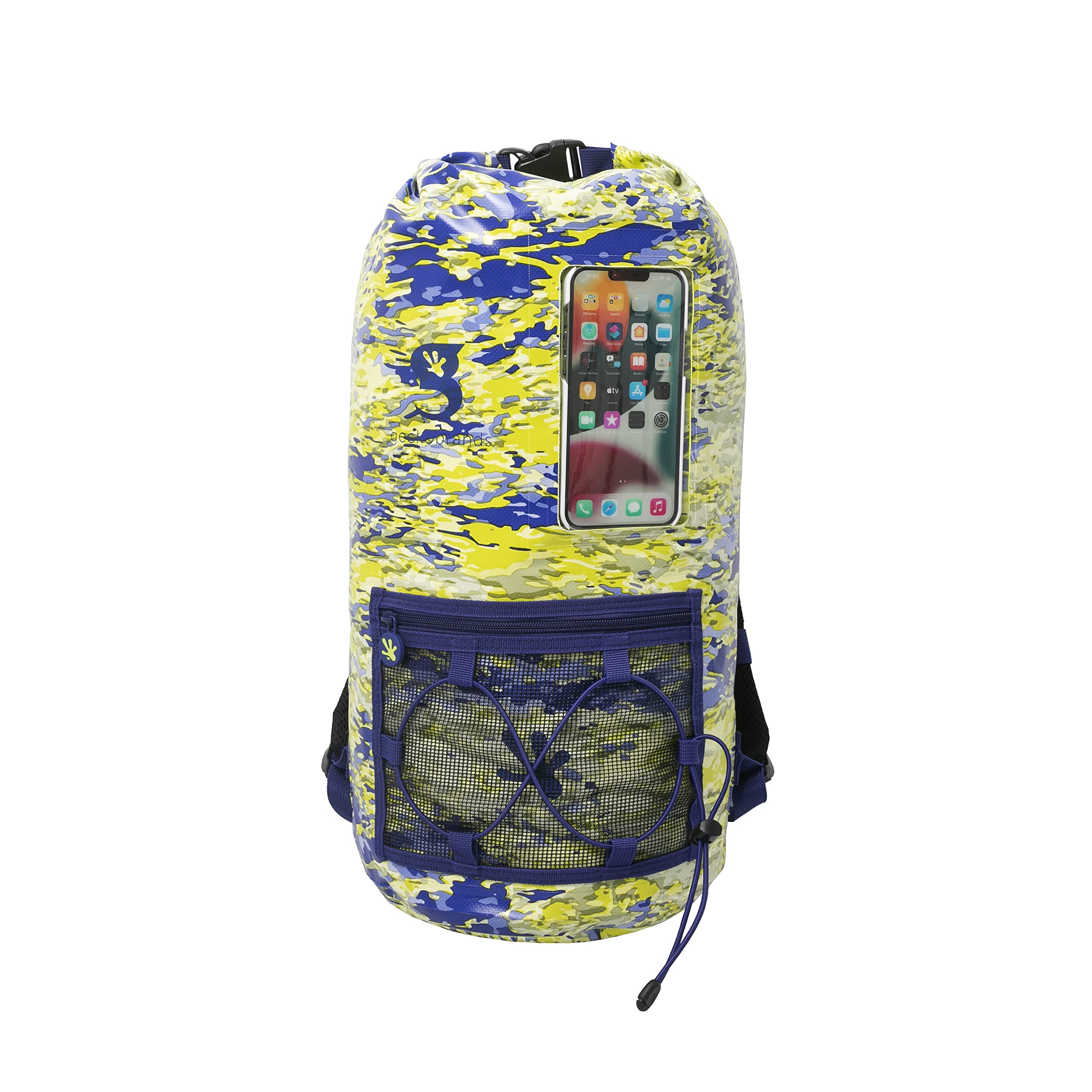 geckobrands Hydroner 20L Waterproof Dry Bag Backpack, Mahi geckoflage - Lightweight Travel Bag with Clear Phone Pouch