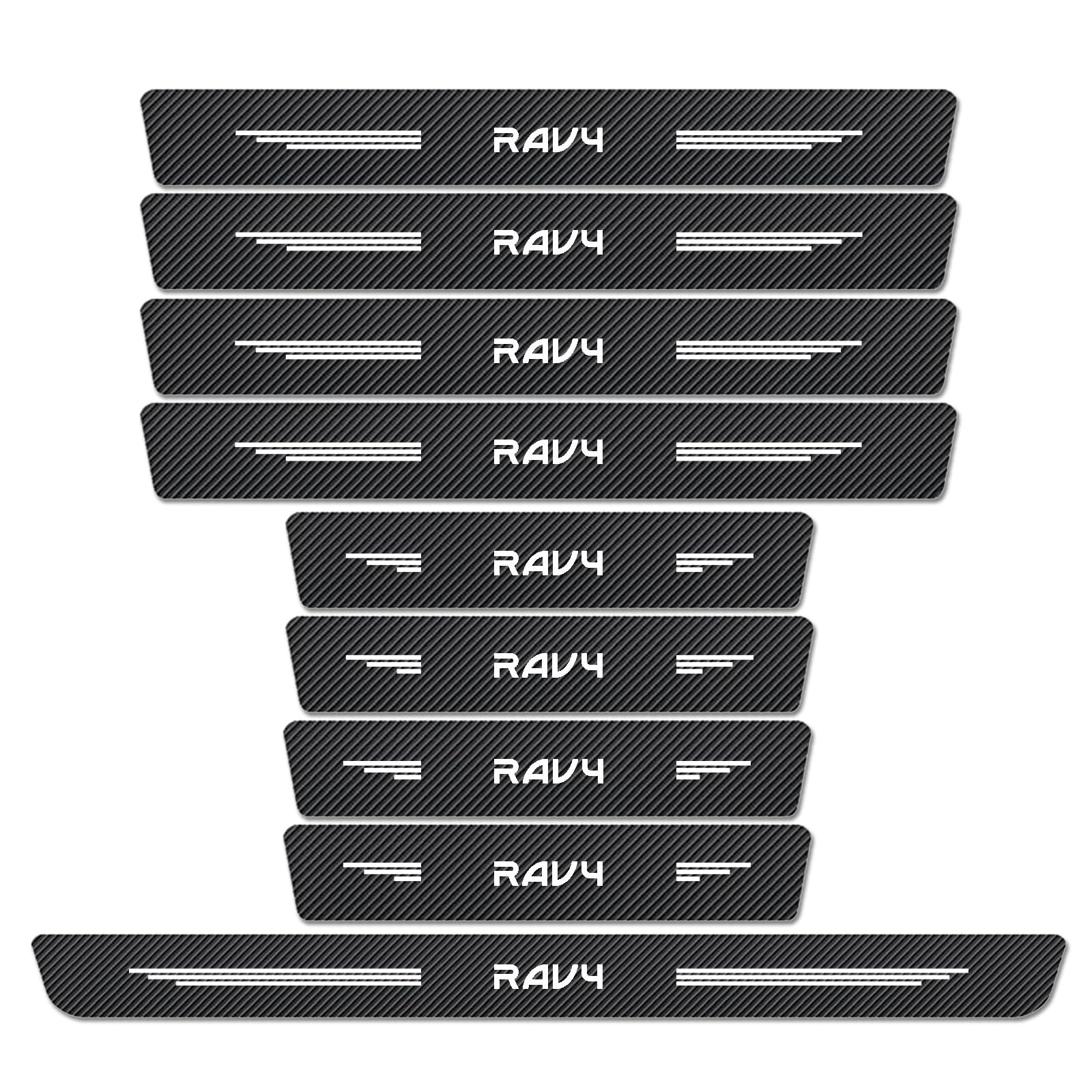 WXH97F 9PCS Car Door Sill Protector for TOYOTA RAV4 2016-2026