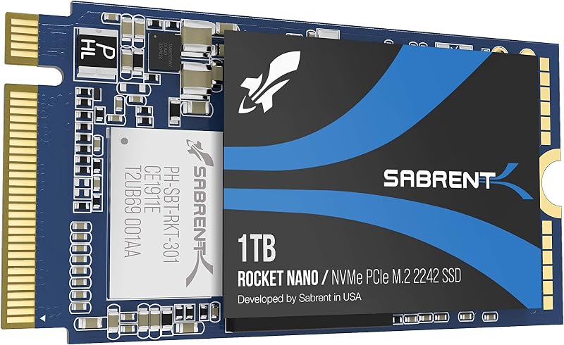 SABRENT Rocket NVMe PCIe M.2 2242 DRAM SSD interno de alto rendimiento de bajo consumo (SB-1342-1TB)