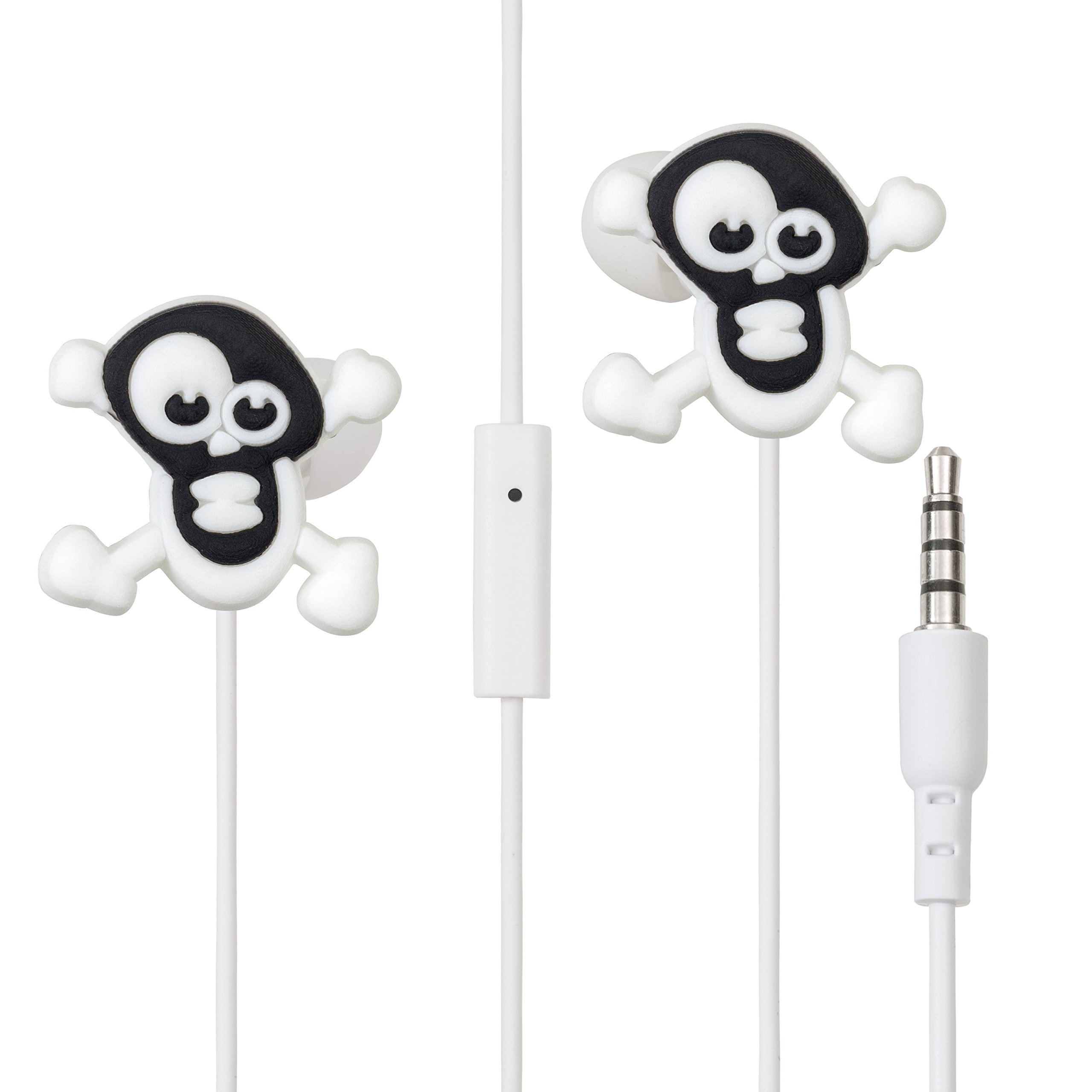 LolaChat HALLOWEEN SPECIAL - Skull Headphones for girls with Mic Present for girls of any age. Headphone for Iphone, Samsung, Nokia, Ipad, Apple (halloween, emo)
