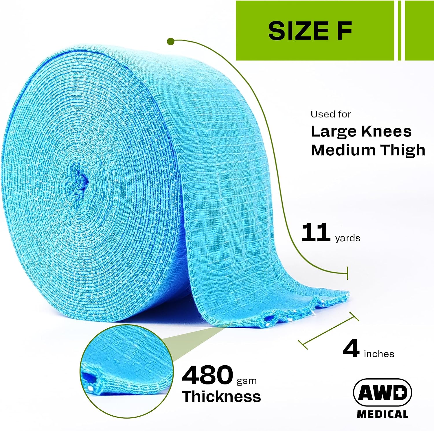 AWD Medical Elasticated Tubular Support Bandage, Size F 4in x 11yd