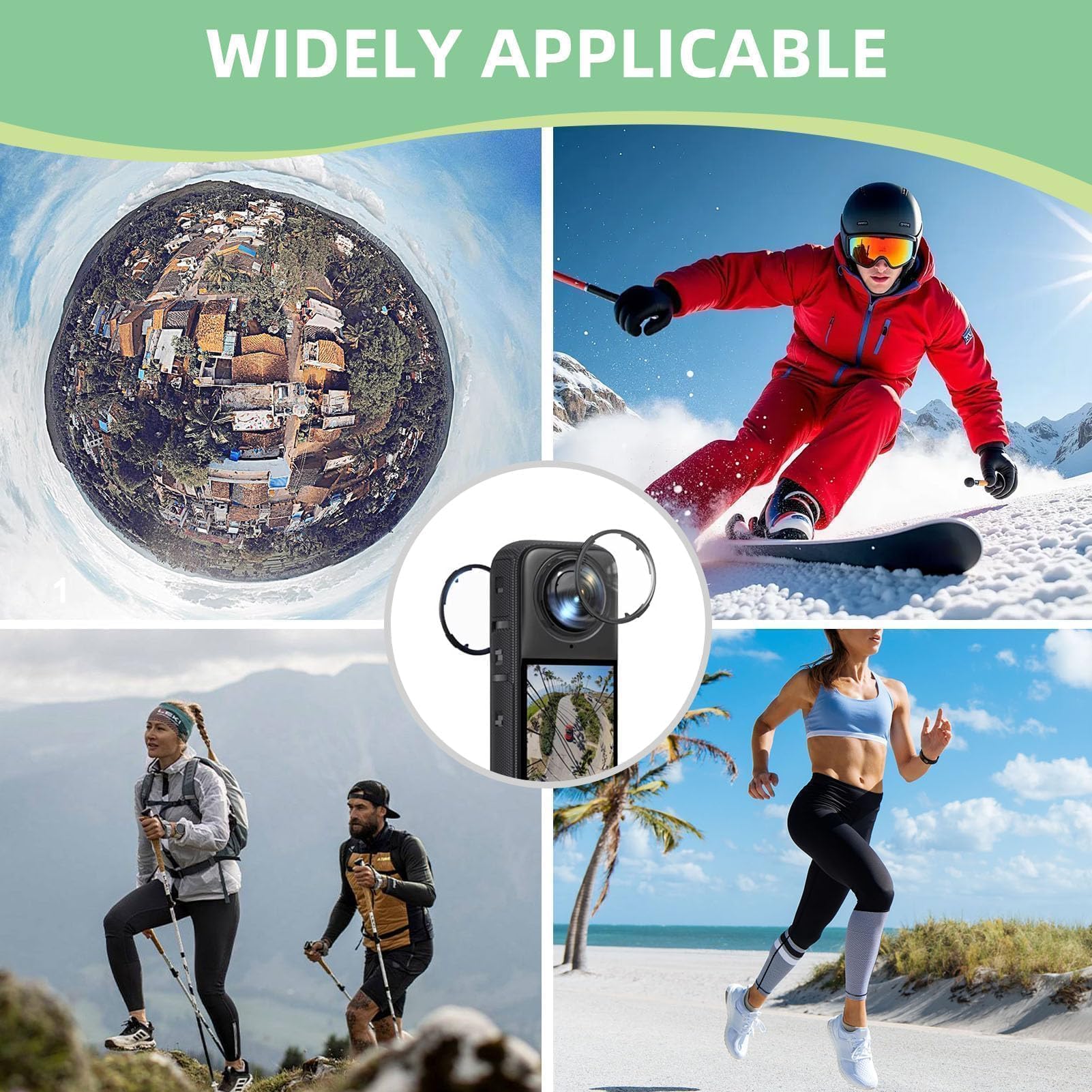 Set da 2 Protezione Lenti Compatibile con Insta360 X5, in PC ad Alta Trasparenza, Accessori per Insta360 X5, Antigraffio Antiurto, Coprilente Facile da Installare