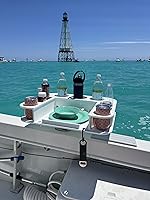 Vista 4 de Docktail Butler - Organizador de mesa para barco, incluye soporte para caña, mesa portátil para barco y barra de barco, mesas marinas para barcos