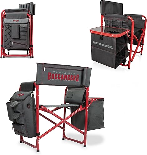 PICNIC TIME NFL NFL Fusion - Silla de campamento unisex para adultos, con mesa auxiliar y enfriador suave, silla de playa para adultos, silla de