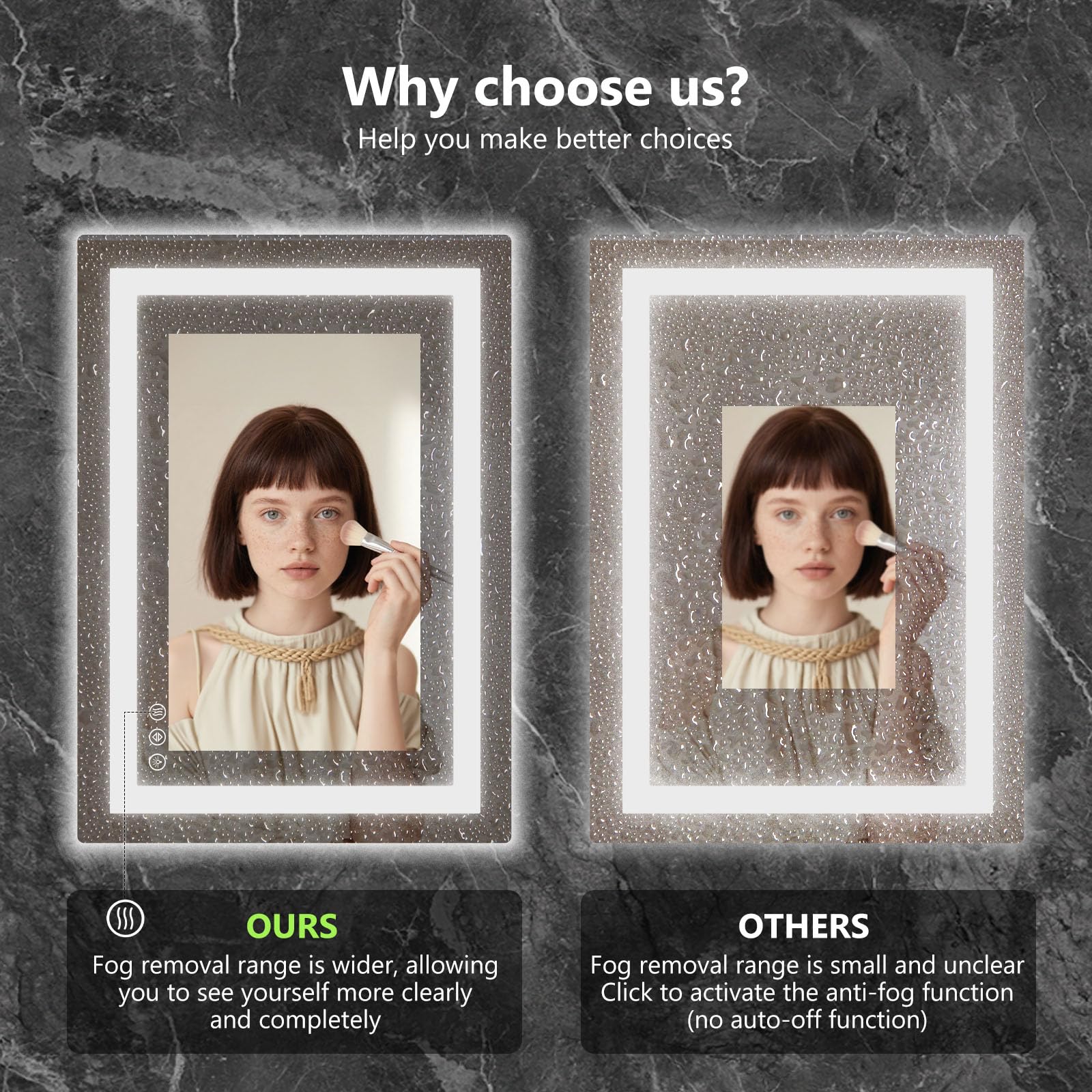 Best Bathroom Mirror With Lights 2026: 5 LED Picks 2 Sweetcrispy 24'x 32' Smart Anti-Fog LED Bathroom Mirror with Lights and Front Li — product photo