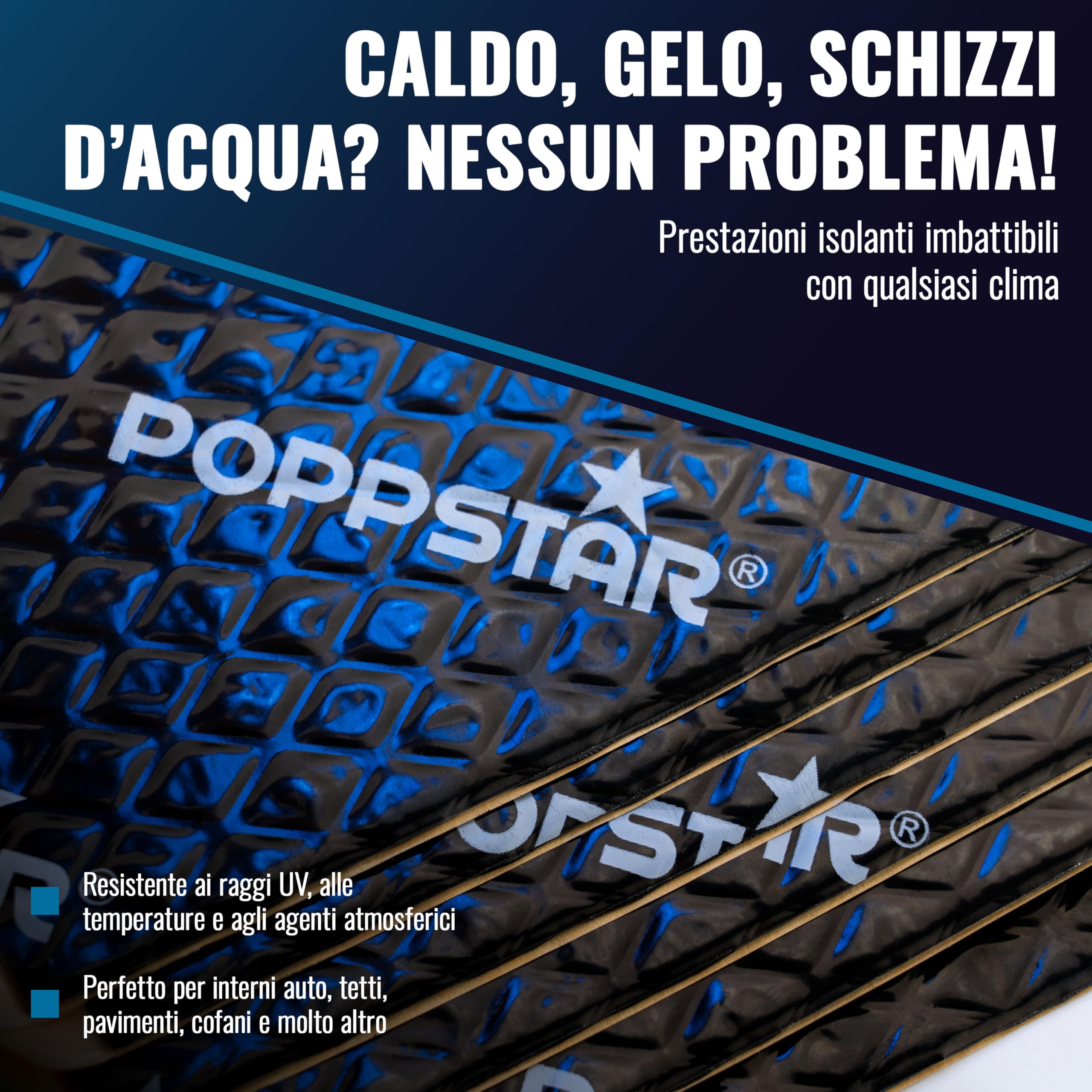 Poppstar Pannelli fonoassorbenti per auto in alluminio butilico 2 mm 17 pezzi 40 x 25 cm 1,7 m² nero