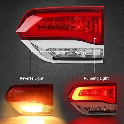 Miniatura 15 de Huray Luz trasera exterior izquierda para Jeep Grand Cherokee 2014-2021 accesorio de reemplazo de montaje de la lámpara trasera del lado del LH