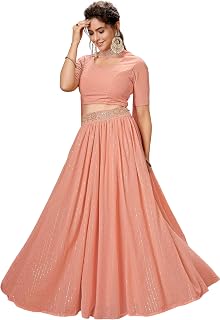 Janasya Women's Georgette Readymade Gathered Ready to Wear Lehenga Choli & Dupatta Set Price In India
