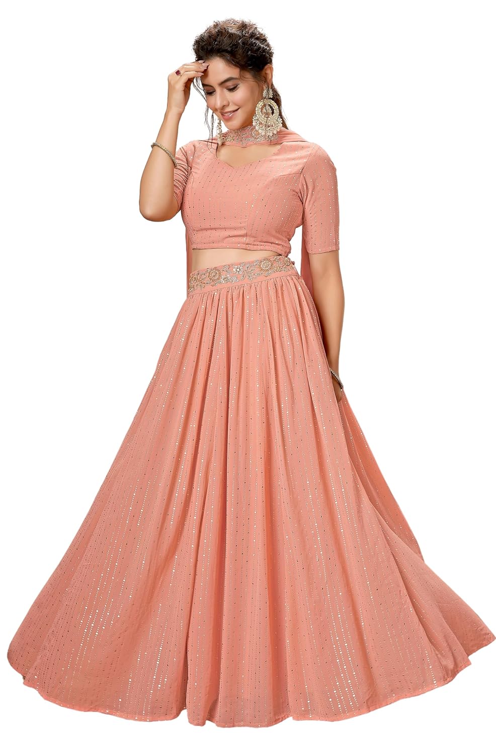 Janasya Women's Georgette Readymade Gathered Ready to Wear Lehenga Choli & Dupatta Set - Review, Price and Buying Guide