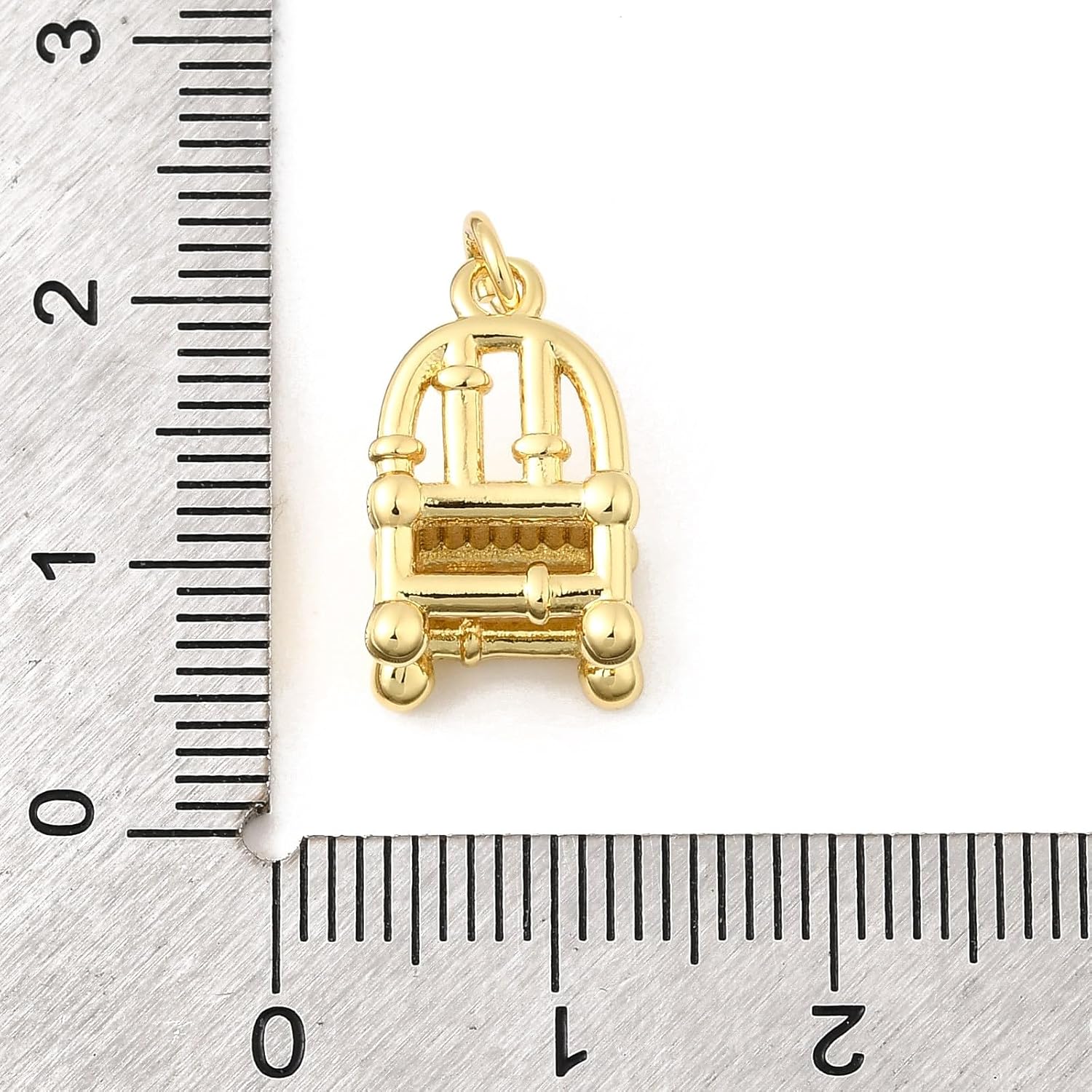 LiQunSweet 10 pcs Golden Color Brass Bamboo Chair Charms Lovely Furniture Chair Charms for DIY Jewelry Necklace Earring Bracelet Crafts Bag Keychain Phone Decor image 3