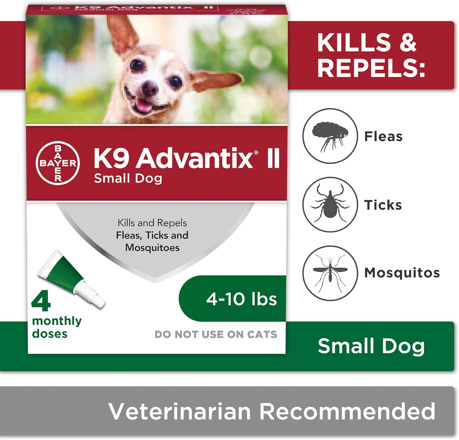 K9 Advantix II Flea and Tick Prevention for Small Dogs 4-Pack, 4-10 Pounds: Pet Supplies