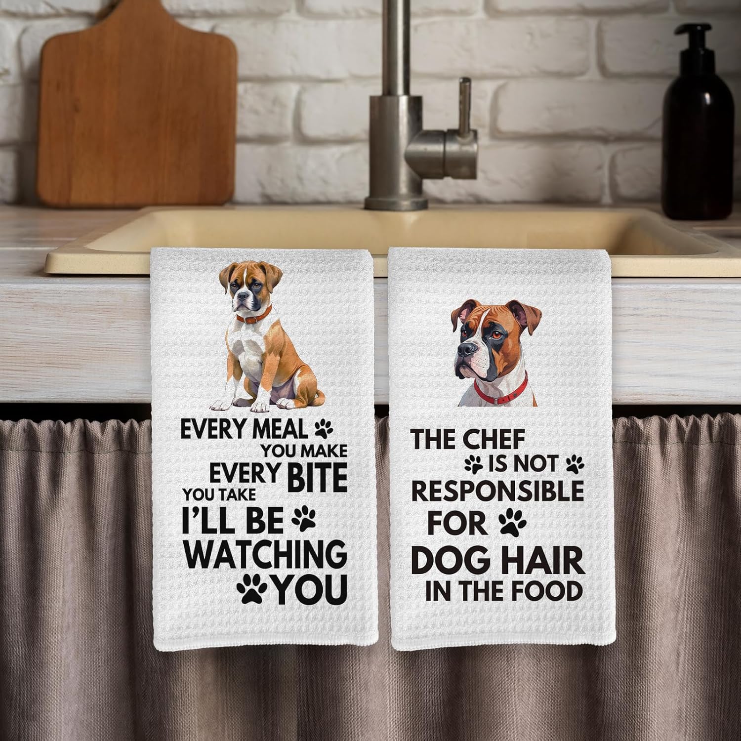 Boxer Dog Kitchen Towels Set of 4, Every Meal You Make Dogs Kitchen Towels Decorative Set, Boxer Dog Gifts for Women Hand Dish Tea Towels for Kitchen 16x24 Inch - Image 6