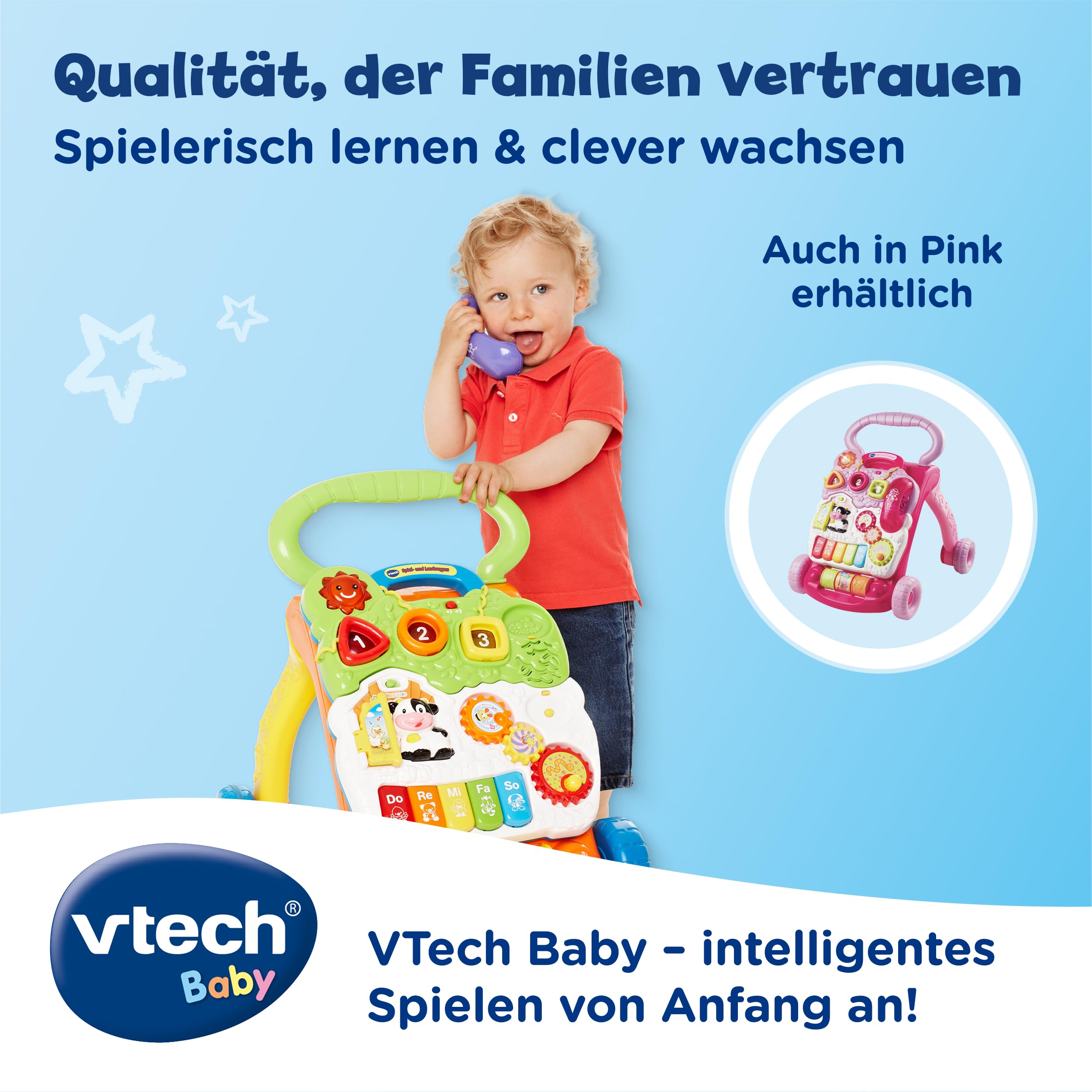 VTech Baby Spiel- und Laufwagen - Lernspielzeug Bunt